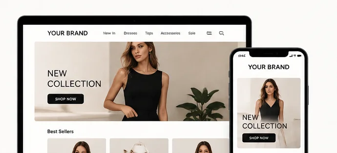 Παράδειγμα FashionEshop σε desktop και mobile